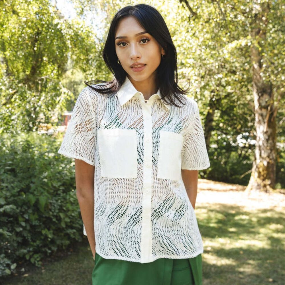 Find Me Now Hunter Lace Button Down Shirt